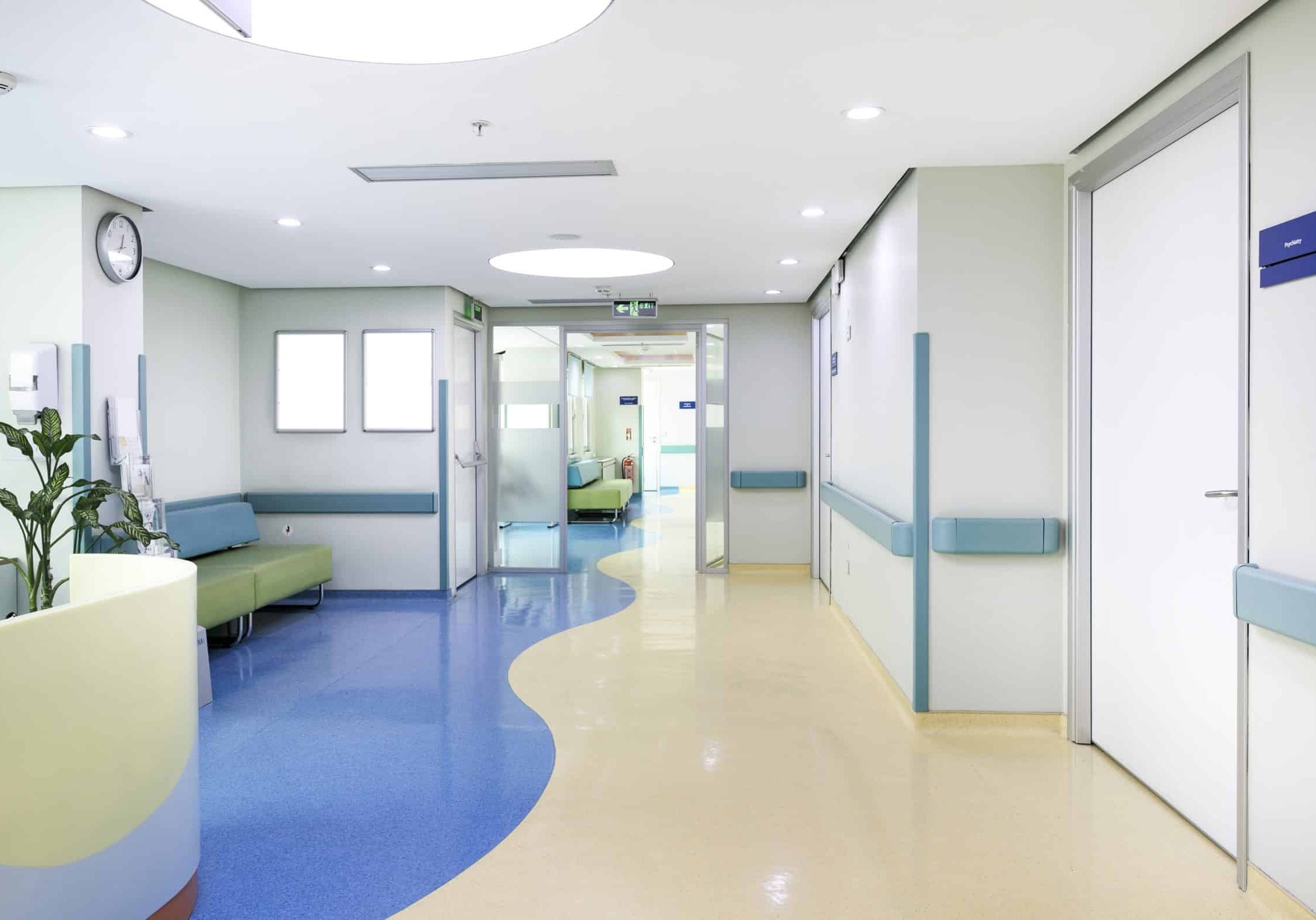 Hospital Floor InteriorHospital corridor, waiting