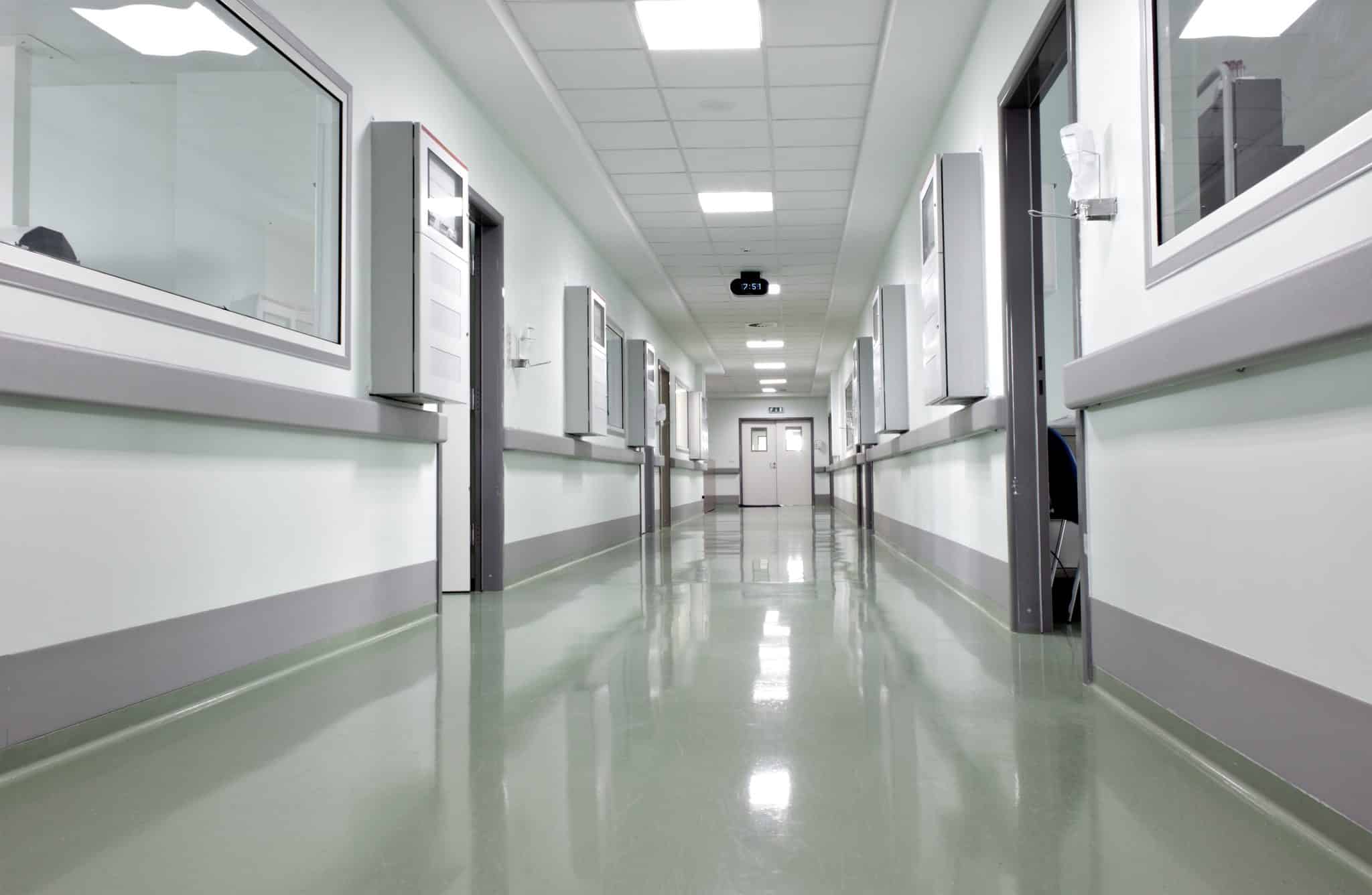 Hospital corridor flooring